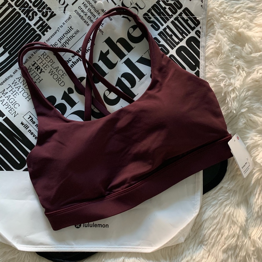 ❌SOLD❌NWT Lululemon Energy bra cassis, size 6 - Picture 1 of 4